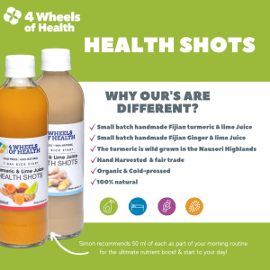 4 Wheels of Health Shots 4 pack (2 x Ginger & Lime / 2 x Turmeric & Lime)