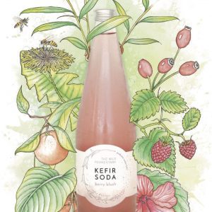 The Wild Fermentary – Probiotic Kefir Soda, Berry Blush w/ rosehip & hibiscus 750ml