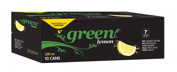 Green Carbonated Lemon Drink 10 x 330ml cans